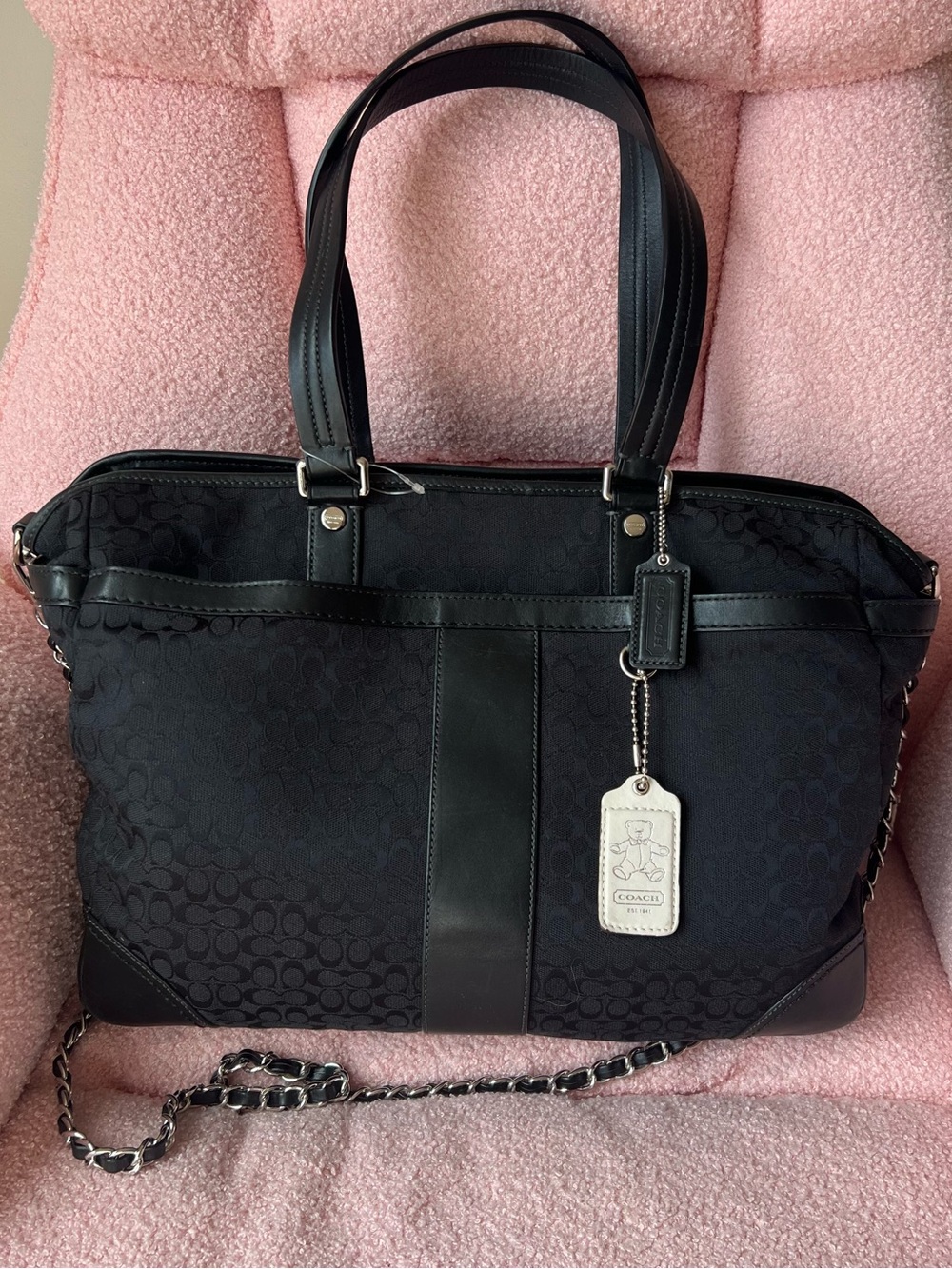 Coach Signature Black Diaper Bag